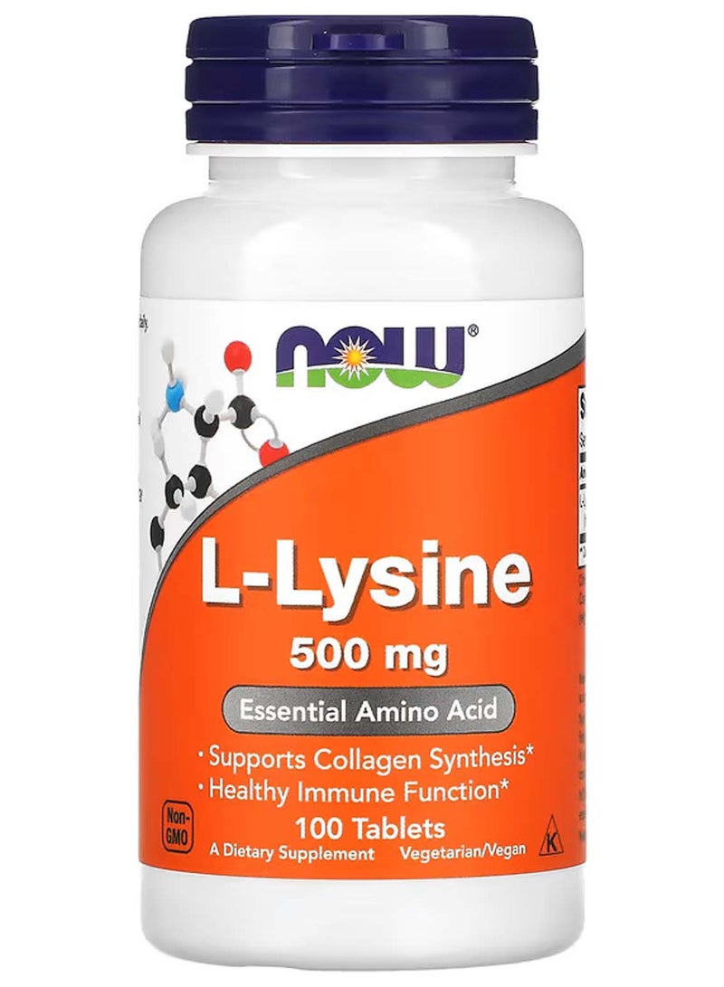 now L-Lysine, 500 mg, 100 Tablets - Image 1