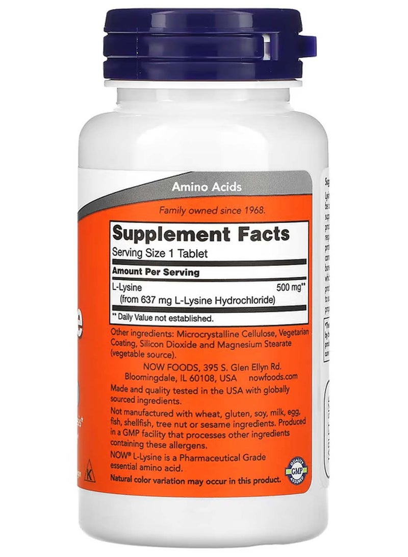 now L-Lysine, 500 mg, 100 Tablets - Image 2