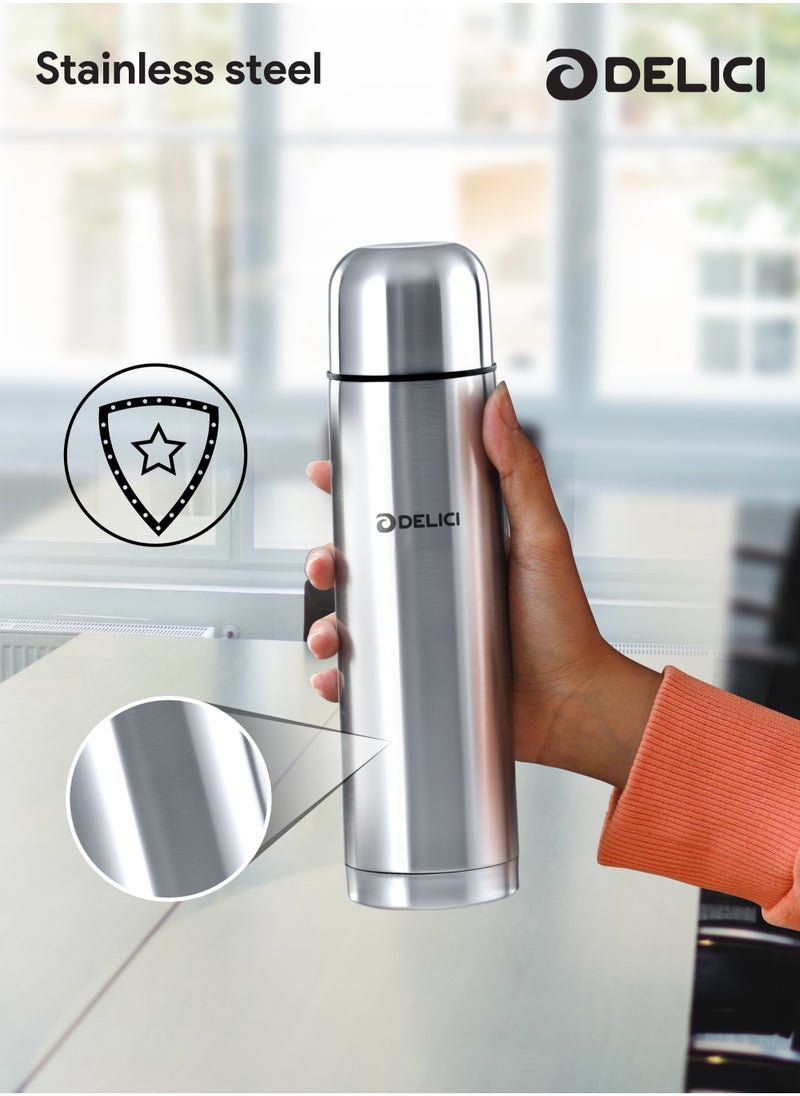 DELICI Thermosteel Vacuum Flask (DSFK 500), Stainless Steel Bottle 500ml, Double Walled, 100% Food Grade, Inner Copper Wall, and 2-Year Warranty  - Image 4
