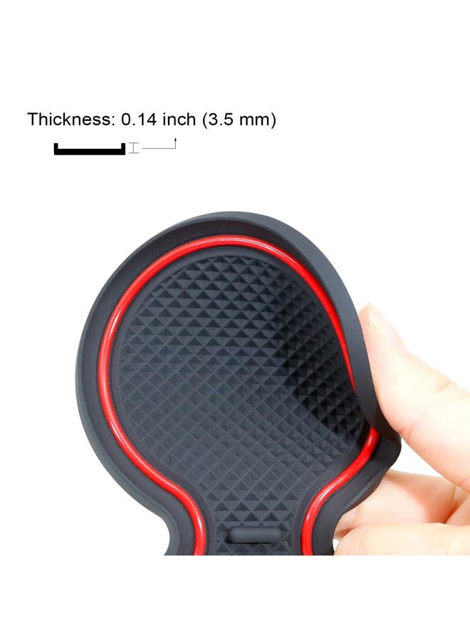 KENTUTO for Chevy Trax Accessories 2024 (LS,1RS,LT,2RS,ACTIV) for Chevrolet Trax Accessories Premium Custom Fit Cup Holder Insert Center Console Liners Door Slot Rubber Pad Mat (14 Pcs, Red Trim) - Image 5