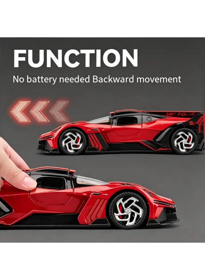 Bugatti High-Detail Alloy Car Model with Realistic Lighting  Sound Effects, 1:32 Scale Die-Cast Vehicle, Collectible Display Model for Adults  Kids - Image 4