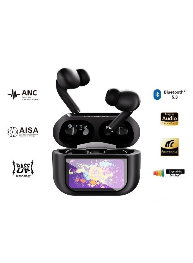 Amgras Eternity Ⅳ Major Smart Screen earphone Bluetooth Wireless Earbud EQ adjustment Spatial Audio ANC Transparent Mode - Image 1