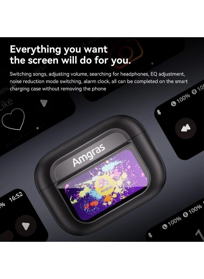 Amgras Eternity Ⅳ Major Smart Screen earphone Bluetooth Wireless Earbud EQ adjustment Spatial Audio ANC Transparent Mode - Image 3