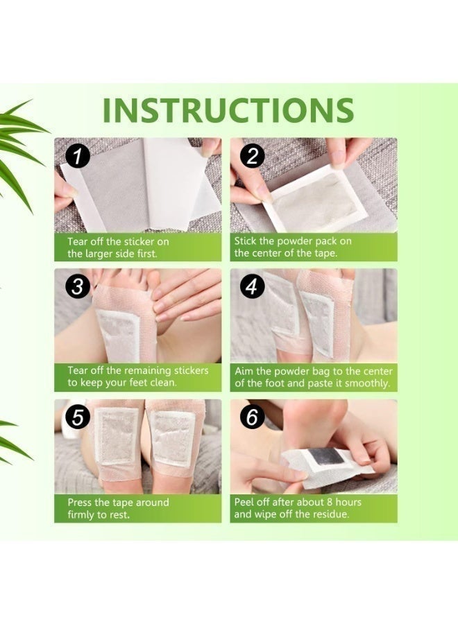 Sefudun 30pcs Natural Detox Foot Care Patches, Deep Cleansing Herbal Bamboo Wormwood Ginger, Detox Foot Patch - Image 3