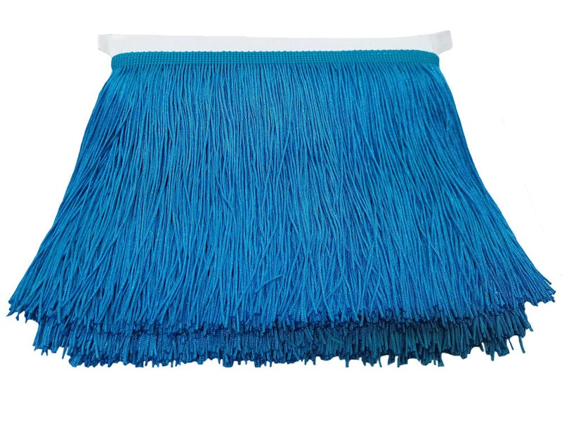 LauthenS 10 Yards of 6 Chainette Fringe Trim Tassel Sewing Trim for DIY Craft Latin Dress Lamp Shade Decoration Blue
