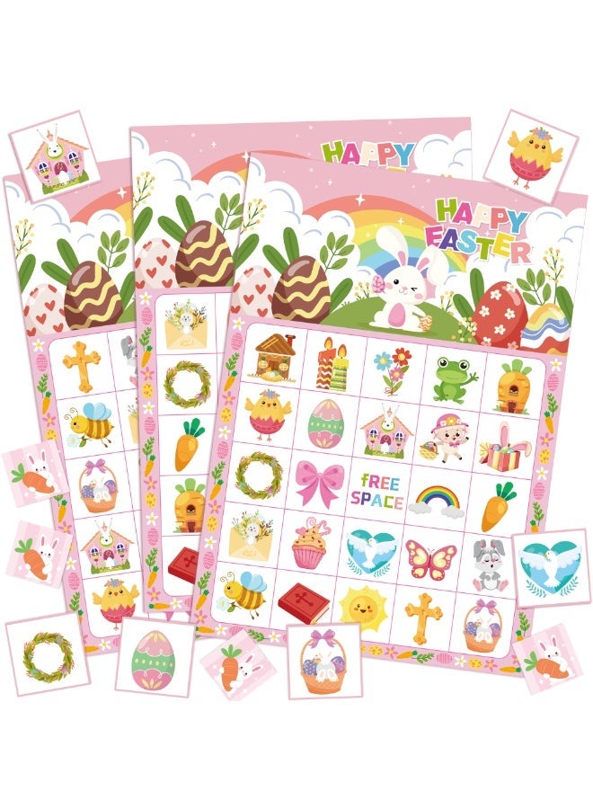 FRUITFUL PARTY 38pcs Easter Bingo Game for Easter Party Decorations, Easter Bingo Set Including Easter Day Bingo Game Easter Bunny Bingo Cards Spring Themed Bingo Craft Cards for Happy Easter Day Party Games - Image 1