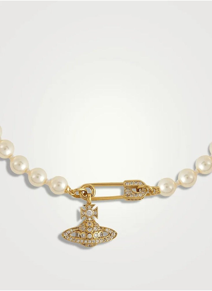 Vivienne Westwood Brooch Saturn Pearl Necklace  - Image 3