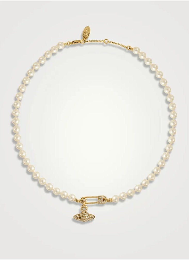 Vivienne Westwood Brooch Saturn Pearl Necklace  - Image 4