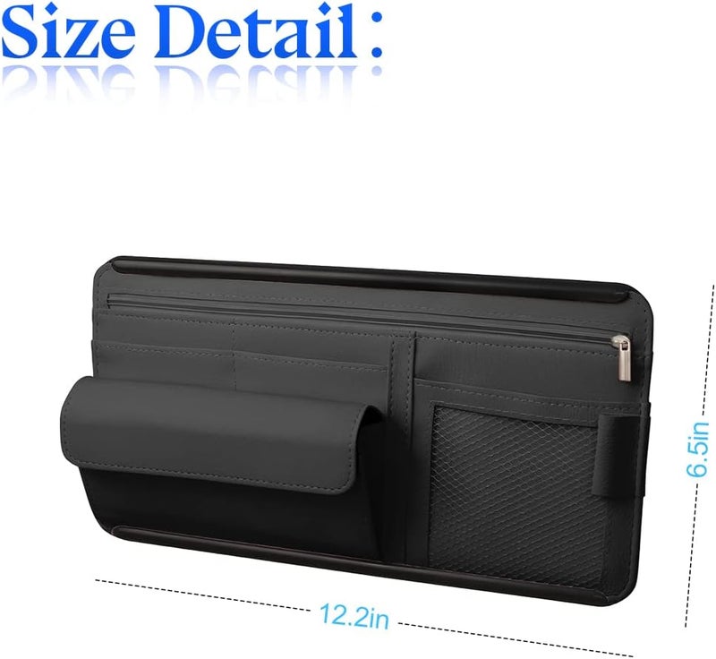 zipelo Car Sun Visor Organizer with Multi-Pocket Storage - Image 2