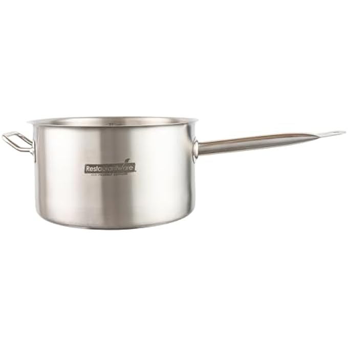 ريستورنت وير مقلاة صلصة Met Lux سعة 75 كوارت تعمل بالحث الحراري، وعاء عميق واسع، غطاء بمقبض واحد، يباع منفصلاً، وعاء طهي من الفولاذ المقاوم للصدأ بلمسة نهائية من MirrorFinish لطهي الطعام وسلقه - Image 2