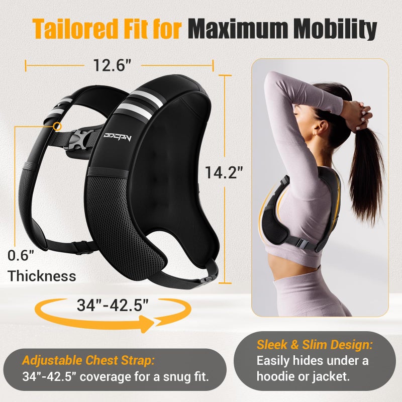 ODCPN Weighted Vest for Women & Men, 10lb Ultra Thin Soft Iron Weighted Vest with Reflective Strips & Adjustable Buckle Straps, Slim Weight Vest for Walking, Running, Strength Training & Weight Loss Workout - Image 2