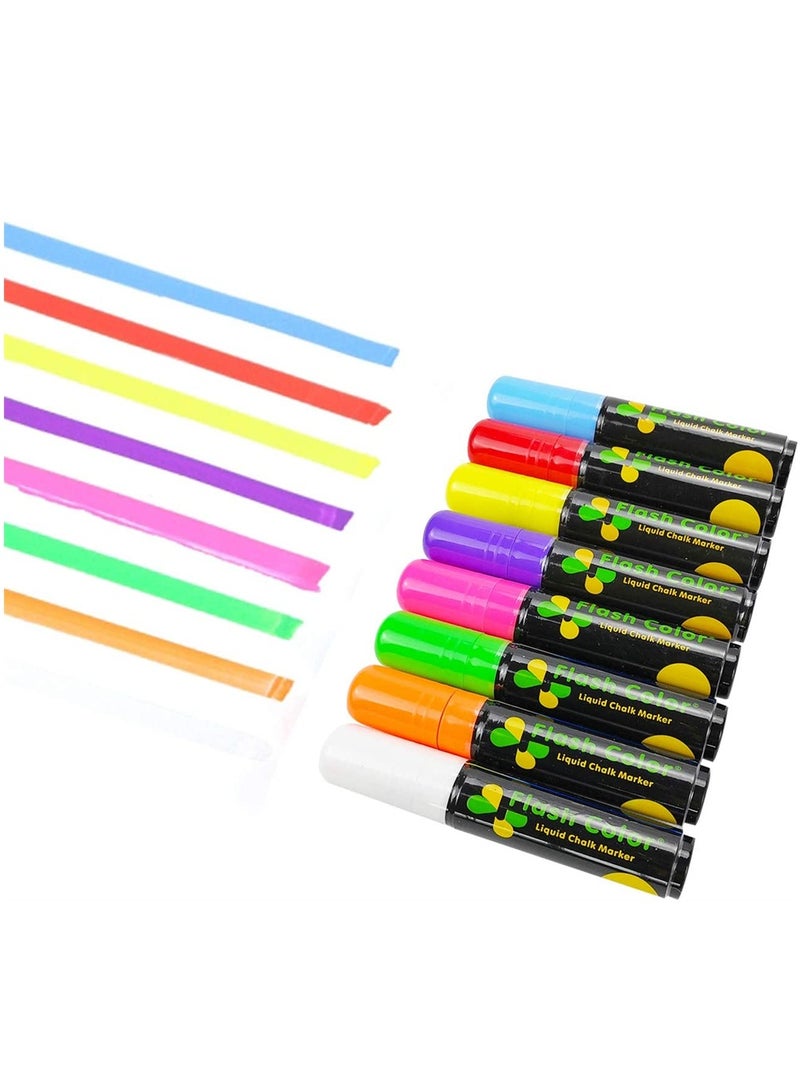 Excefore 8 Classic Neon Chalk Markers Double Pack, Bold Chalk Markers, Dry Erase Marker Pens, Liquid Chalk Pens Wet Erasable for Menu Boards, Glass, Windows, White Boards, Classrooms, Mirrors, Chalk Boards - Image 1