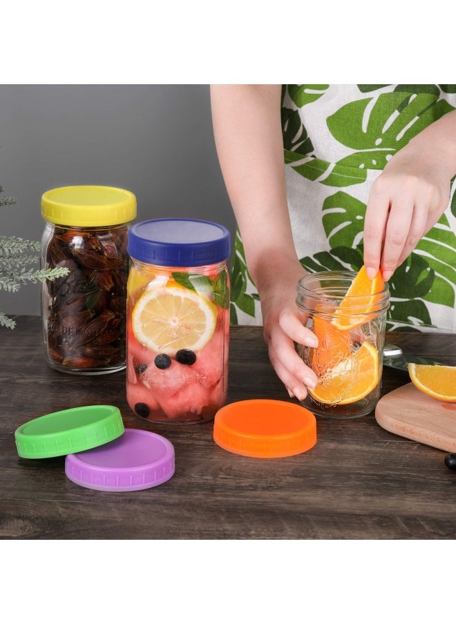 Aozita Wide Mouth Jar Lids 8 Pack For Ball Kerr And More - Colored Plastic Storage Caps For Canning Jars - Leak-proof  - Image 5