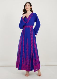 Maxim Creation Georgette Kaftan with Cross-Stitch Threadwork by Styli  - Image 1