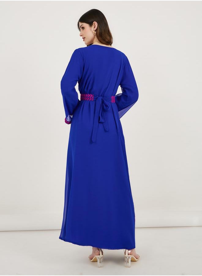 Maxim Creation - Georgette Kaftan with Cross-Stitch Threadwork by Styli - Image 1