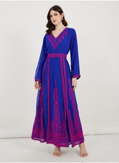 Maxim Creation Georgette Kaftan with Cross-Stitch Threadwork by Styli  - Image 4