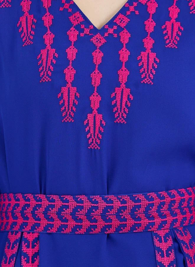 Maxim Creation  Georgette Kaftan with Cross-Stitch Threadwork for Women | Best Price UAE