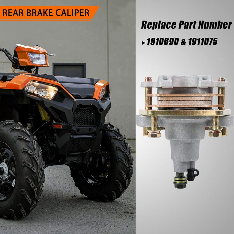 JDMSPEED New Rear Brake Caliper Replacement For Polaris Sportsman 400 450 500 600 700 800 With Pads - Image 2
