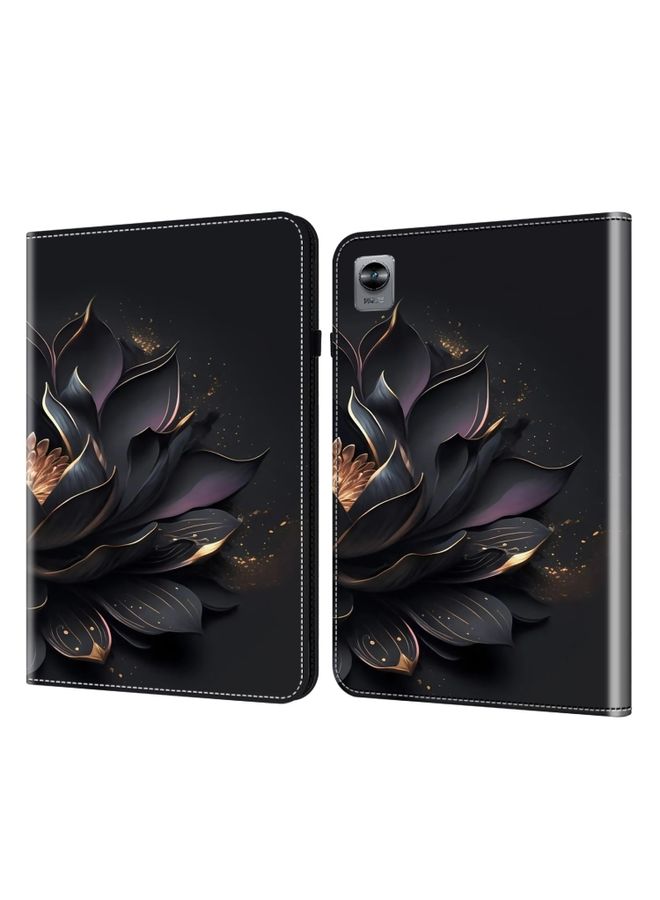 HuHa Case Cover For Xiaomi Redmi Pad 10.61 Crystal Texture Painted Leather Tablet Case Purple Lotus 