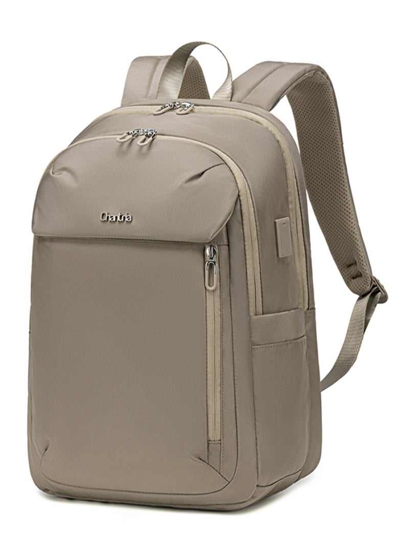 Chantria Premium Lightweight Laptop Backpack for Women Water Resistant Multifunctional Anti-Theft Daypack with Built in USB Port, CB00633 - Khaki  - Image 1