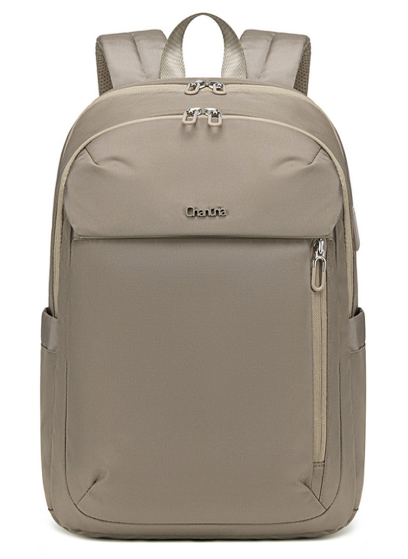 Chantria Premium Lightweight Laptop Backpack for Women Water Resistant Multifunctional Anti-Theft Daypack with Built in USB Port, CB00633 - Khaki  - Image 2