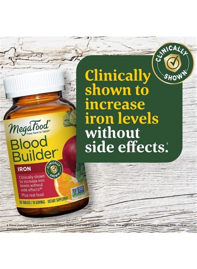 MegaFood Blood Builder - Iron Supplement Clinically Shown to Increase Iron Levels Without Side Effects - Energy Support with Iron, Vitamins C and B12, and Folic Acid - Vegan - 30 Tabs  - Image 4