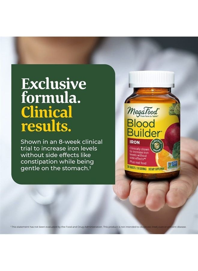 MegaFood Blood Builder - Iron Supplement Clinically Shown to Increase Iron Levels Without Side Effects - Energy Support with Iron, Vitamins C and B12, and Folic Acid - Vegan - 30 Tabs  - Image 5