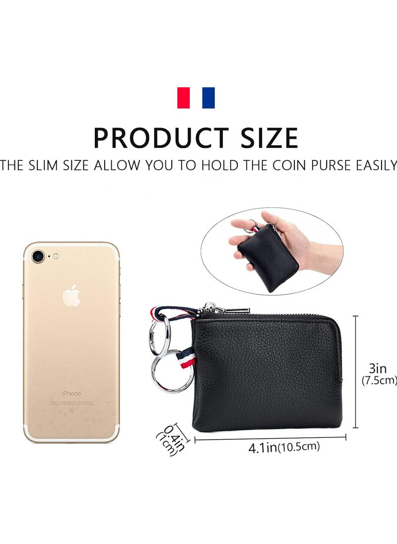 Oasisgalore Leather Coin Purse Wallet with Key Holder - Mini Credit Card and Change Pouch for Men and Women  - Image 5