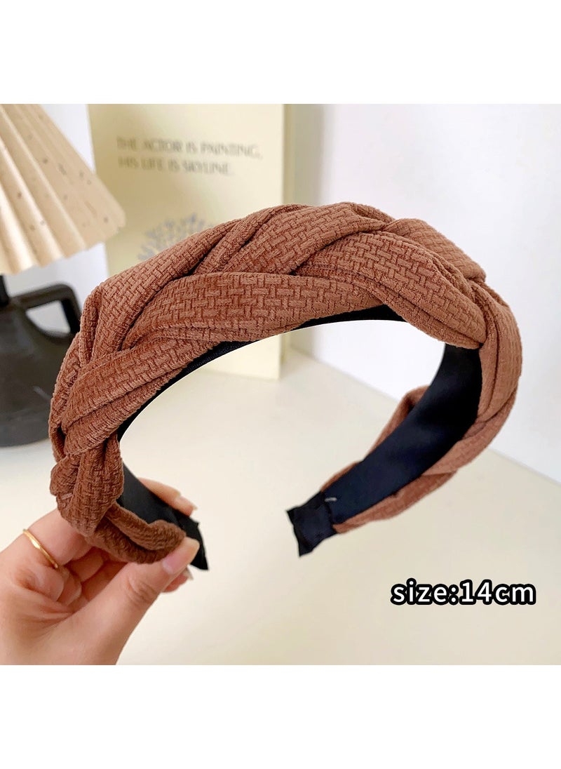 Generic White Deer Same Style High Cranial Top Headband Womens Hair Bundles Internet Popular 2023 New Style Headband High-end Sense Hair Clip Womens Hair Accessories Curry Twist Hairband 