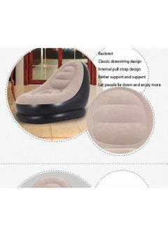 General 2-IN-1 Grey/Black Lounge Sofa Bed Set, Folding Portable Inflatable Lazy Flocking Recliner Chair with Footstool and Air Pump - Great for Pop Up Indoor and Outdoor Balcony, Backyard, Camping, Picnic, RV  - Image 4