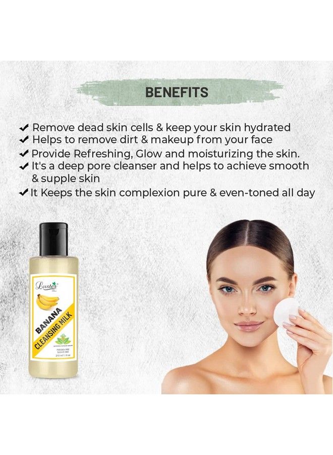 LUSTER Papaya Ultimate & Banana & Orange Deep Cleansing Milk; Combo; Makeup Remover; Facial Cleansing Milk (Paraben & Sulfate Free) 210 Ml (Pack Of 3) - Image 4