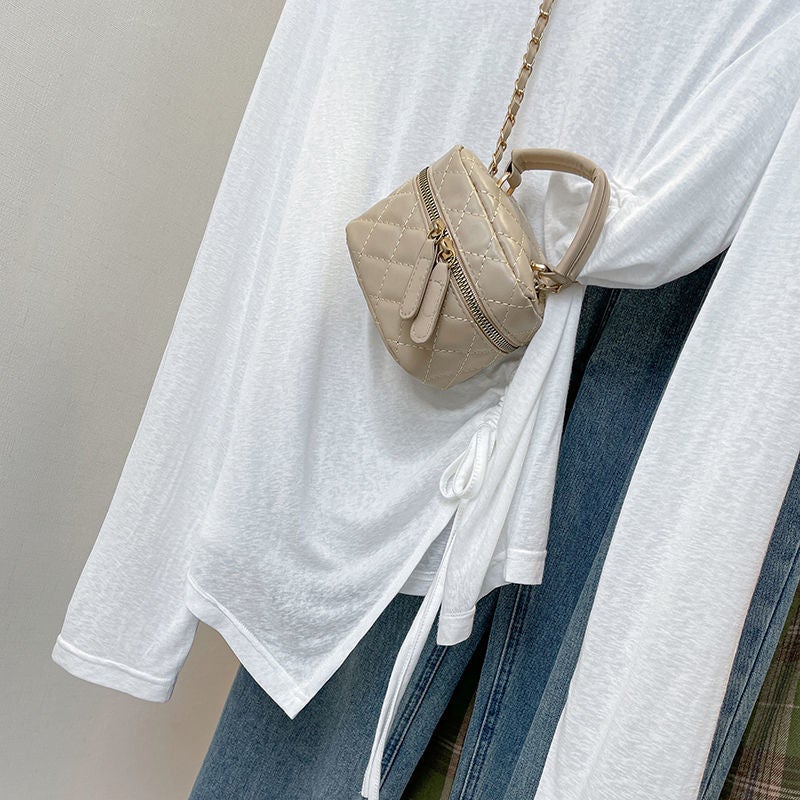 Micro Through Long Sleeve T-Shirt Summer Thin Irregular Ice Silk New Design Drawstring Loose Sunscreen Blouse - Image 5