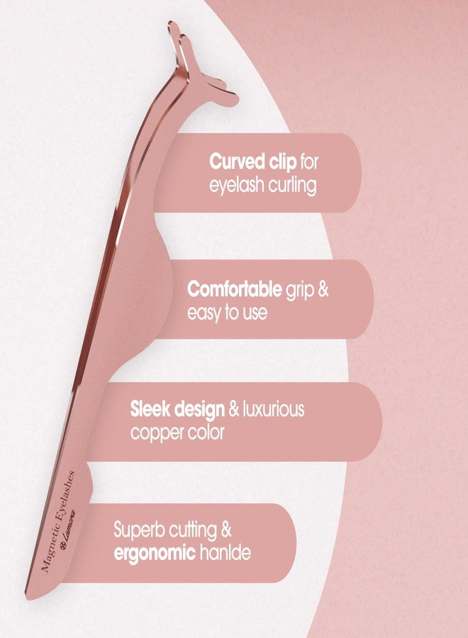 Lamora DIY Eyelash Extension Applicator Tool for Secure and Accurate Lash Placement and Easy Removal - Lightweight False Eyelash Tweezer Works with Clusters, Strip, Individual, and Magnetic Lashes - Image 4