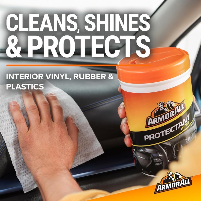 Armor All Car Interior Protectant Wipes, 90 Count Canister, UV Protectant for Vinyl, Rubber, Plastic, Trim and Dashboards - Image 2