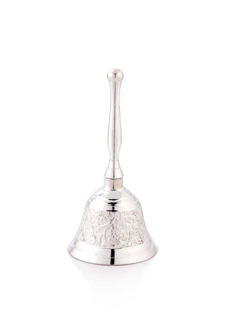 Silverglow Ghanti for Pooja & Other Rituals| Pure Silver Plated Bell for House & Temple Prayers | Puja Mandir Bell for Arti | Traditional Puja Item (Medium Size 2, 13cm Height) – 110 GMS - Image 1