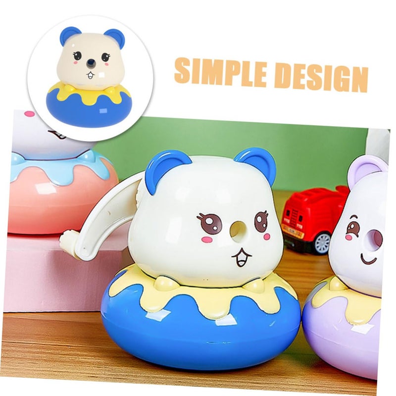 Automatic Feeding Pencil Sharpener Portable Blue Bear Donut Design School Supply - Image 4