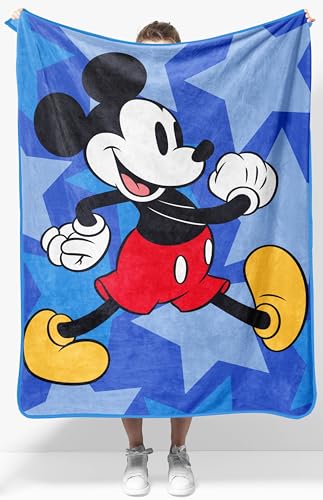 Jay Franco Kids Plush Throw Blanket – Soft & Cozy Fleece Throw for Bedroom & Couch Décor, Official Licensed Product, Blue - Mickey Mouse, 40x50 - Travel Blanket - Image 1
