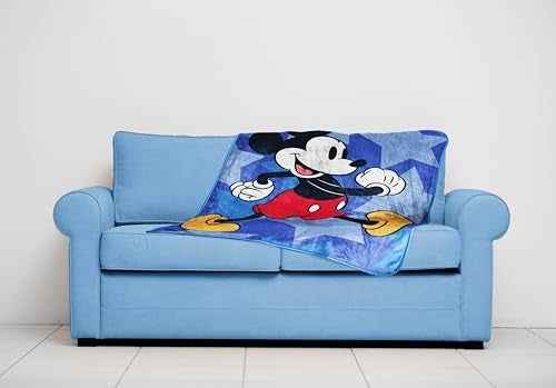 Jay Franco Kids Plush Throw Blanket – Soft & Cozy Fleece Throw for Bedroom & Couch Décor, Official Licensed Product, Blue - Mickey Mouse, 40x50 - Travel Blanket - Image 3
