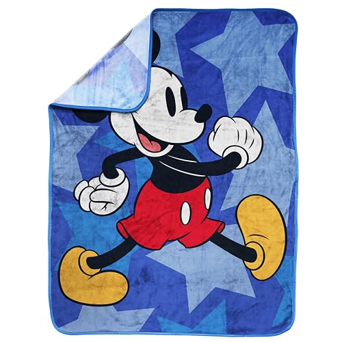 Jay Franco Kids Plush Throw Blanket – Soft & Cozy Fleece Throw for Bedroom & Couch Décor, Official Licensed Product, Blue - Mickey Mouse, 40x50 - Travel Blanket - Image 4