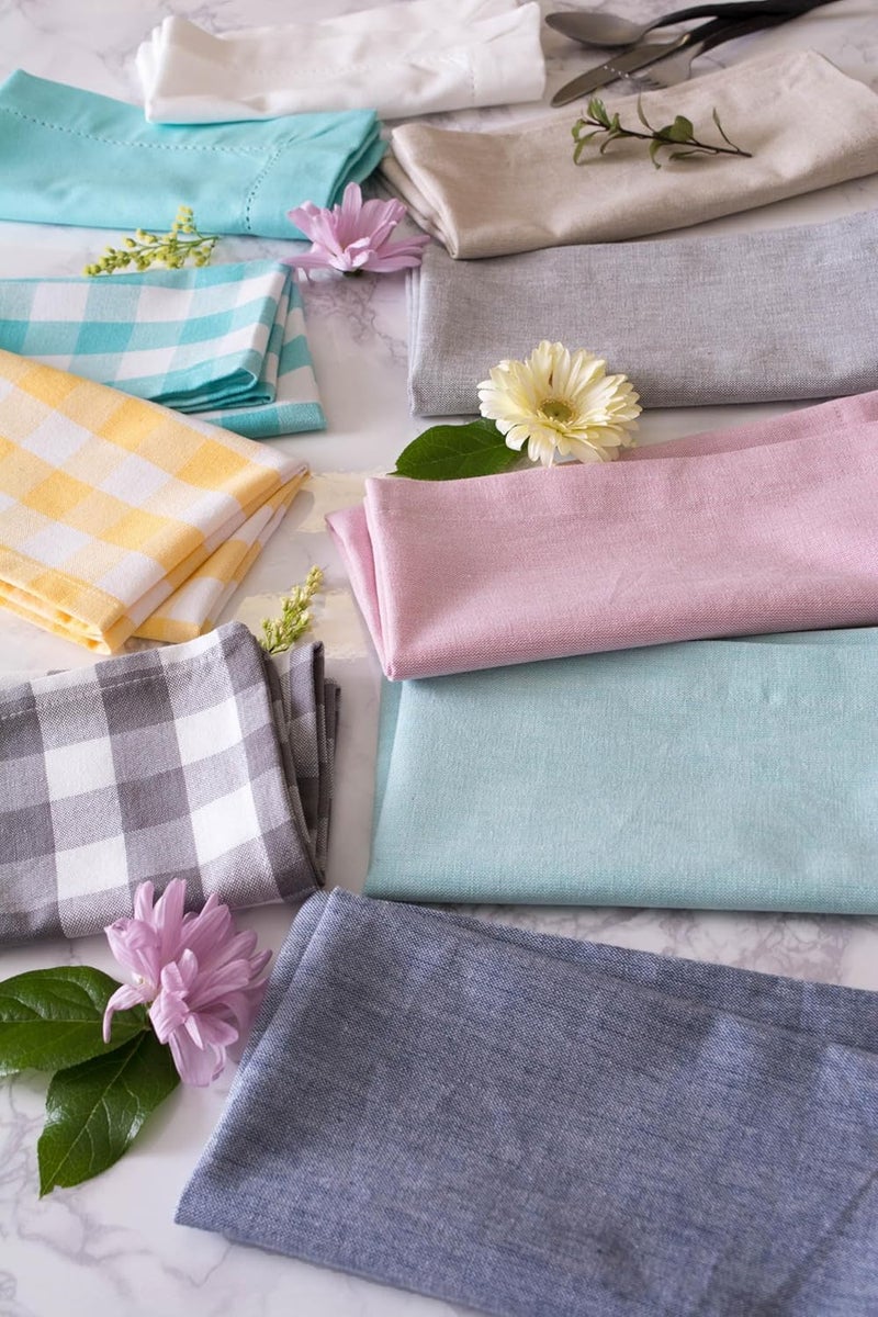 DII 100% Cotton, Chambray Napkin Set, Oversized Basic Everyday, Blue, 6 Piece - Image 5
