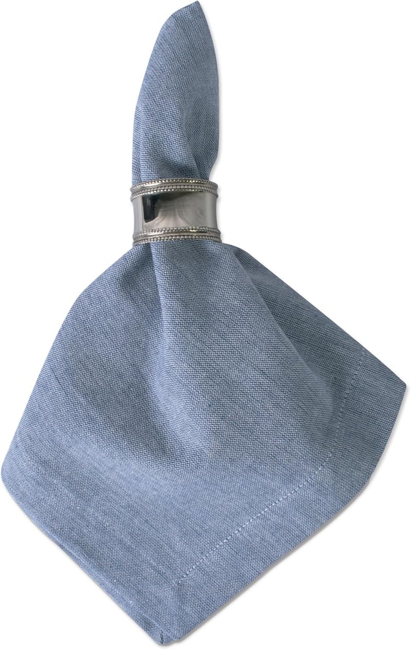 DII 100% Cotton, Chambray Napkin Set, Oversized Basic Everyday, Blue, 6 Piece - Image 2