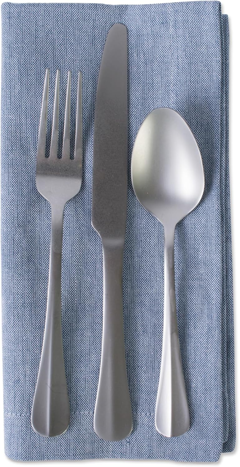 DII 100% Cotton, Chambray Napkin Set, Oversized Basic Everyday, Blue, 6 Piece - Image 4