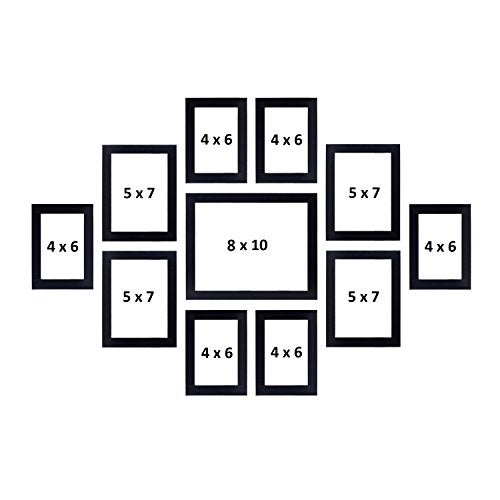 Stuthi Arts Wood MDF Photo Frame With Glass (Black, 11Photos), Wall Mount - Image 1