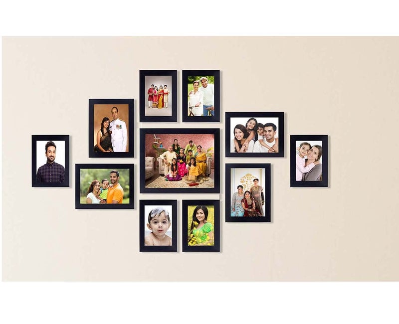 Stuthi Arts Wood MDF Photo Frame With Glass (Black, 11Photos), Wall Mount - Image 2