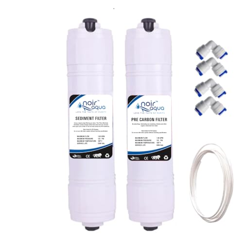 Noir Aqua Sediment Filter, Pre Carbon Filter | Inline Filter Set for All RO Water Purifiers, Push Fit, Universal, Water Pipe. - Image 1