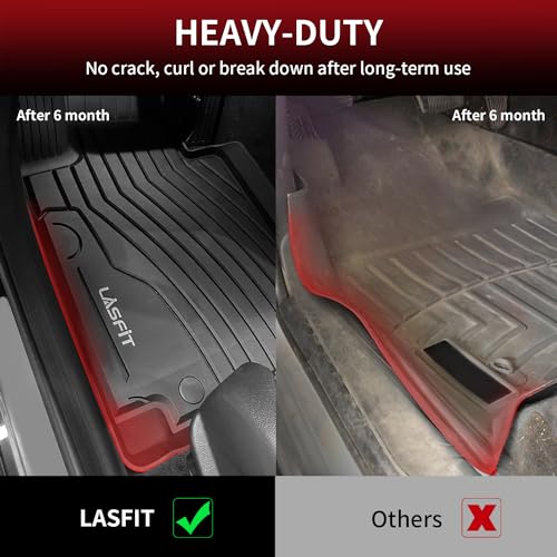LASFIT Floor Mats Fits for Mercedes Benz GLC 2016-2022, GLC250/ GLC300/ GLC300e/ GLC350e/ GLC43 AMG/ GLC63 AMG/ GLC63 AMG S, All Weather TPE Car Liners, 1st & 2nd Row Set - Image 4