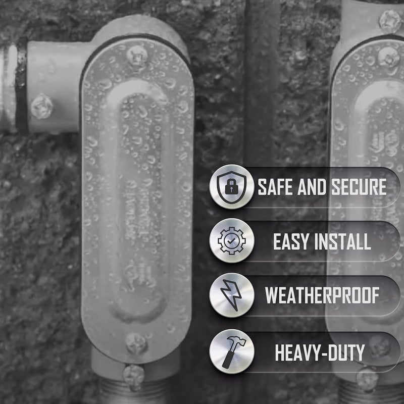 TayMac RLR250 Threaded LR Type Conduit Body, Die Cast Aluminum, Stamped Steel Cover, 2 1/2-Inch - Image 4