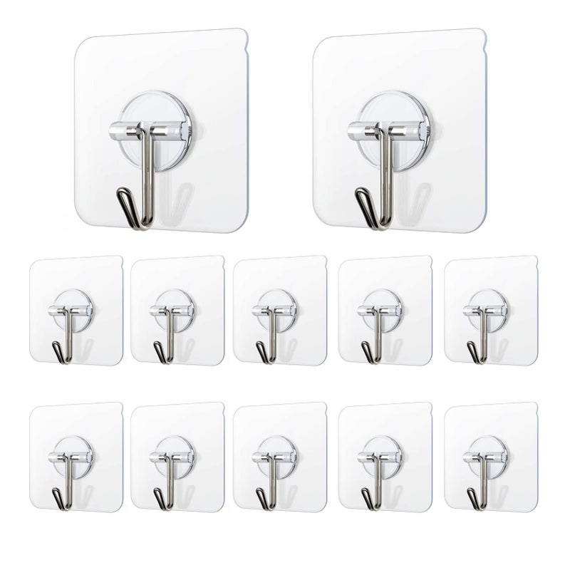 COLOGO Adhesive Hooks 20 Pack 22lb(Max) Adhesive Wall Hooks, Heavy Duty Self Adhesive Hooks for Kitchens, Bathroom, Office - Image 1