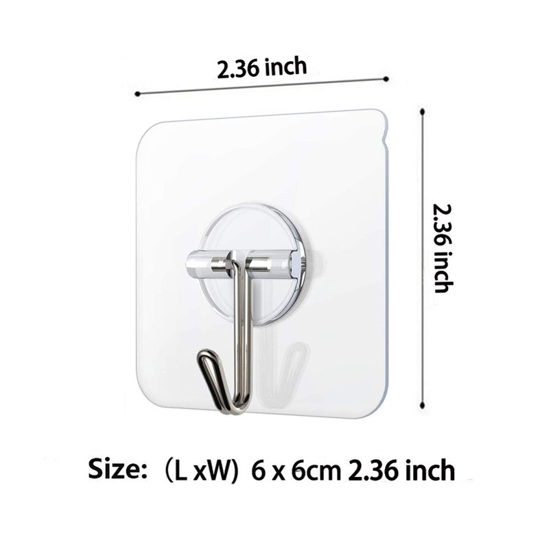 COLOGO Adhesive Hooks 20 Pack 22lb(Max) Adhesive Wall Hooks, Heavy Duty Self Adhesive Hooks for Kitchens, Bathroom, Office - Image 3