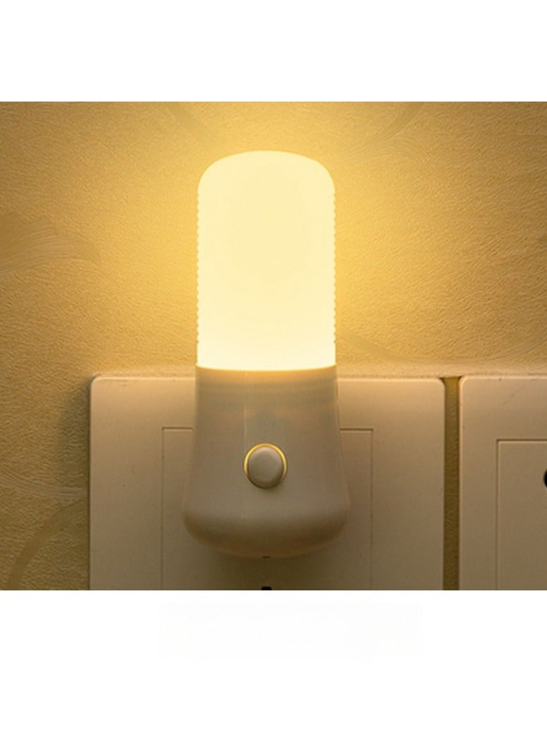 مصباح LED ليلي بقابس في الحائط مع مستشعر خلايا ضوئية من الغسق الى الفجر، بسطوع قابل للتعديل، ضوء ابيض دافئ 3000 كلفن بشدة 5-80 لومن، جيد للنوم وللاطفال، يستخدم في الممر واسرة الاطفال والسلالم